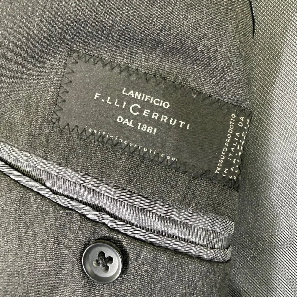 Banana Republic Blazer Men 40R Charcoal Grey Lanificio Italian Wool Tailored Fit
